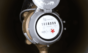 Closeup of water meter