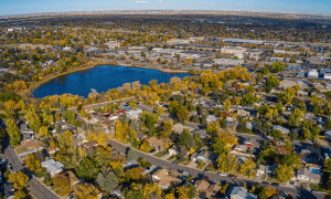 Small pond in the middle of neighborhood