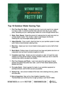 Top 10 outdoor water saving tips