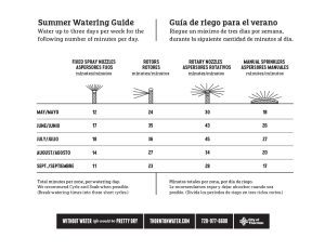 Summer watering guide for different months and sprinkler types