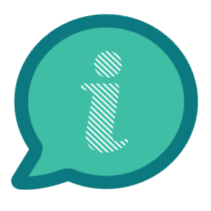 Speech bubble with an information icon